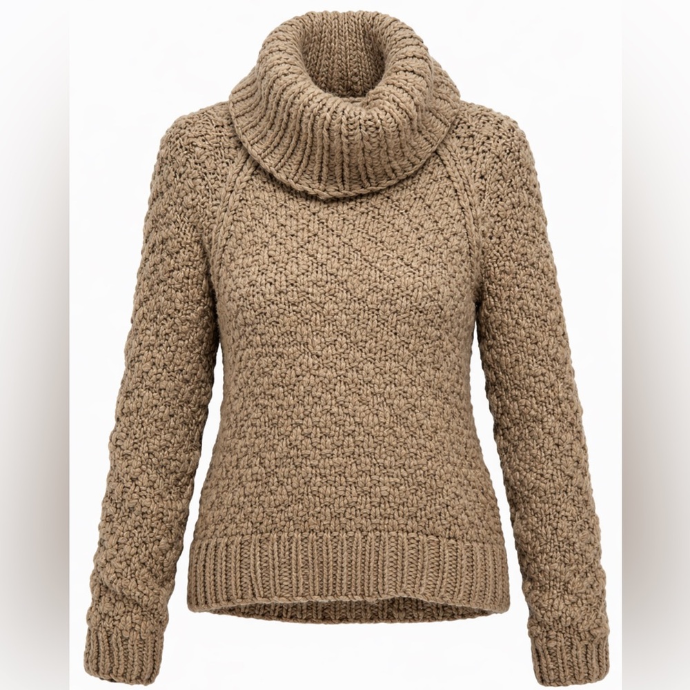 Vivienne Vivienne Tam Sweater Women's‎ Medium Cardigan Tan Chunky Wool Blend